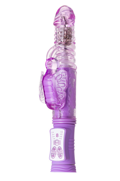 Вибратор TOYFA A-Toys Serk, с клиторальным стимулятором,  фиолетовый 24,5 см.