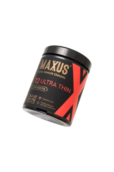 Презервативы Maxus Sensitive, ультратонкие, латекс, пластиковый кейс, 12 шт.