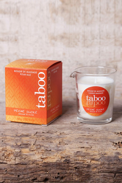 Массажное аромамасло с афродизиаками для женщин RUF Taboo - Pêche sucre, сладкий персик 60 мл